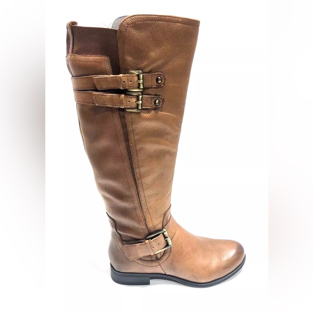 Naturalizer Women’s Jessie, Brown Leather Knee High Boots, Size 4.5, Wide Calf.
